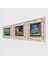 Stone Van Gogh Kilise, Kafe Terasta Gece, Badem Ağacı Çerçeveli Taş Duvar Tablosu 3’lü Set - Dekoratif Modern Sanat, Ev ve Ofis Dekoru |TK3-479| 2