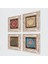 Mandala, Yaşam Çiçeği, Lotus Çiçeği Çerçeveli Taş Duvar Tablosu 4’lü Set - Dekoratif Modern Sanat, Ev ve Ofis Dekoru |TK4-826| 2
