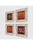 Stone Sri Yantra, Mandala, Desen Çerçeveli Taş Duvar Tablosu 4’lü Set - Dekoratif Modern Sanat, Ev ve Ofis Dekoru |TK4-1358| 2