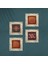 Stone Sri Yantra, Mandala, Desen Çerçeveli Taş Duvar Tablosu 4’lü Set - Dekoratif Modern Sanat, Ev ve Ofis Dekoru |TK4-1358| 4
