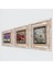 Stone Kelebekli Çiçek, Hayat Ağacı, Nar Çerçeveli Taş Duvar Tablosu 3’lü Set - Dekoratif Modern Sanat, Ev ve Ofis Dekoru |TK3-1040| 2