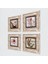 Gül, Kelebekli Çiçek Çerçeveli Taş Duvar Tablosu 4’lü Set - Dekoratif Modern Sanat, Ev ve Ofis Dekoru |TK4-1366| 2