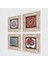 Mandala, Çini Sanatı, Nar Ağacı Çerçeveli Taş Duvar Tablosu 4’lü Set - Dekoratif Modern Sanat, Ev ve Ofis Dekoru |TK4-138| 2