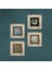 Yaşam Çiçeği, Sri Yantra, Şahmeran Taş Duvar Tablosu Çerçeveli Duvar Dekoru 4 Parça Tablo Seti Wall Art T4-467 4