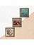 Stone Van Gogh Badem Ağacı, Kelebekli Çiçek, Nar Ahşap Çerçeveli Taş Duvar Tablosu 3’lü Set – 25x25 cm Dekoratif Modern Sanat – Ev ve Ofis Dekoru |W3-1083| 5