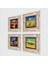 Stone Van Gogh, Deniz Manzarası, Sokak Manzarası Çerçeveli Taş Duvar Tablosu 4’lü Set - Dekoratif Modern Sanat, Ev ve Ofis Dekoru |TK4-1895| 2
