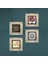Sri Yantra, Lale, Çini Sanatı, Nar Ağacı Taş Duvar Tablosu Çerçeveli Duvar Dekoru 4 Parça Tablo Seti Wall Art T4-284 4