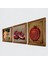 Bereket Duası, İki Müzisyen Kız Tablosu, Nar Taş Duvar Tablosu Ahşap Çerçeveli Duvar Dekoru 3 Parça Tablo Seti Wall Art W3-1467 2
