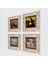 Leonardo da Vinci, Michelangelo, Çingene Kızı, Bir Roma Sanat Aşığı Çerçeveli Taş Duvar Tablosu 4’lü Set - Dekoratif Modern Sanat, Ev ve Ofis Dekoru |TK4-82| 2