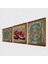 Mandala, Yaşam Çiçeği, Nar Taş Duvar Tablosu Ahşap Çerçeveli Duvar Dekoru 3 Parça Tablo Seti Wall Art W3-1656 2