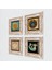 Lotus Çiçeği, Nazar, Şahmeran Çerçeveli Taş Duvar Tablosu 4’lü Set - Dekoratif Modern Sanat, Ev ve Ofis Dekoru |TK4-673| 2