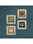 Lotus Çiçeği, Nazar, Şahmeran Çerçeveli Taş Duvar Tablosu 4’lü Set - Dekoratif Modern Sanat, Ev ve Ofis Dekoru |TK4-673| 4