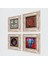 Stone Fil, Tavus Kuşu, Desen, Çini Sanatı Çerçeveli Taş Duvar Tablosu 4’lü Set - Dekoratif Modern Sanat, Ev ve Ofis Dekoru |TK4-300| 2
