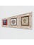 Fil, Yaşam Çiçeği, Hayat Ağacı Taş Duvar Tablosu Çerçeveli Duvar Dekoru 3 Parça Tablo Seti Wall Art T3-125 2