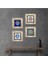 Nazar, Yaşam Çiçeği, Hayat Ağacı Çerçeveli Taş Duvar Tablosu 4’lü Set - Dekoratif Modern Sanat, Ev ve Ofis Dekoru |TK4-835| 1