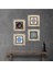 Nazar, Tavus Kuşu, Yaşam Çiçeği Çerçeveli Taş Duvar Tablosu 4’lü Set - Dekoratif Modern Sanat, Ev ve Ofis Dekoru |TK4-839| 1