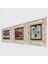Ebru Sanatı, Hayat Ağacı, Nar Çerçeveli Taş Duvar Tablosu 3’lü Set - Dekoratif Modern Sanat, Ev ve Ofis Dekoru |TK3-1064| 2