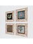 Yaşam Çiçeği, Ebru Sanatı, Şahmeran Taş Duvar Tablosu Çerçeveli Duvar Dekoru 4 Parça Tablo Seti Wall Art T4-464 2