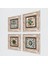 Stone Fas Desenli Vintage, Çini Sanatı Çerçeveli Taş Duvar Tablosu 4’lü Set - Dekoratif Modern Sanat, Ev ve Ofis Dekoru |TK4-87| 2