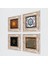 Yaşam Çiçeği, Sri Yantra, Hayat Ağacı, Çini Sanatı Çerçeveli Taş Duvar Tablosu 4’lü Set - Dekoratif Modern Sanat, Ev ve Ofis Dekoru |TK4-498| 2