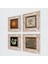 Yaşam Çiçeği, Sri Yantra, Şahmeran, Hayat Ağacı Çerçeveli Taş Duvar Tablosu 4’lü Set - Dekoratif Modern Sanat, Ev ve Ofis Dekoru |TK4-495| 2