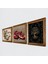 Hayat Ağacı, Kelebekli Çiçek, Nar Taş Duvar Tablosu Ahşap Çerçeveli Duvar Dekoru 3 Parça Tablo Seti Wall Art W3-1091 2
