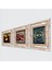 Stone Nazar, Leonardo da Vinci Mona Lisa, Nar Çerçeveli Taş Duvar Tablosu 3’lü Set - Dekoratif Modern Sanat, Ev ve Ofis Dekoru |TK3-1433| 2