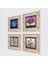 Ebru Sanatı, Hayat Ağacı Çerçeveli Taş Duvar Tablosu 4’lü Set - Dekoratif Modern Sanat, Ev ve Ofis Dekoru |TK4-844| 2