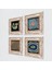 Nazar, Yaşam Çiçeği, Şahmeran Çerçeveli Taş Duvar Tablosu 4’lü Set - Dekoratif Modern Sanat, Ev ve Ofis Dekoru |TK4-482| 2