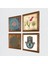 Stone Yaşam Çiçeği, Lale, Fatma Ana Eli (Hamsa) Ahşap Çerçeveli Taş Duvar Tablosu 4’lü Set – 25x25 cm Dekoratif Modern Sanat – Ev ve Ofis Dekoru |W4-406| 2