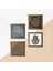 Stone Sri Yantra, Yaşam Çiçeği, Fatma Ana Eli (Hamsa) Ahşap Çerçeveli Taş Duvar Tablosu 4’lü Set – 25x25 cm Dekoratif Modern Sanat – Ev ve Ofis Dekoru |W4-425| 5