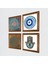 Stone Nazar, Yaşam Çiçeği, Fatma Ana Eli (Hamsa) Ahşap Çerçeveli Taş Duvar Tablosu 4’lü Set – 25x25 cm Dekoratif Modern Sanat – Ev ve Ofis Dekoru |W4-440| 2