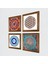 Nazar, Mandala, Yaşam Çiçeği Ahşap Çerçeveli Taş Duvar Tablosu 4’lü Set – 25x25 cm Dekoratif Modern Sanat – Ev ve Ofis Dekoru |W4-841| 2