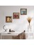Stone İstanbul Galata Kulesi, İki Müzisyen Kız Tablosu, Nar Ahşap Çerçeveli Taş Duvar Tablosu 3’lü Set – 25x25 cm Dekoratif Modern Sanat – Ev ve Ofis Dekoru |W3-1476| 1