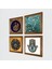 Tavus Kuşu, Nazar, Van Gogh Badem Ağacı, Fatma Ana Eli (Hamsa) Taş Duvar Tablosu Ahşap Çerçeveli Duvar Dekoru 4 Parça Tablo Seti Wall Art W4-979 2