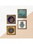 Tavus Kuşu, Nazar, Van Gogh Badem Ağacı, Fatma Ana Eli (Hamsa) Taş Duvar Tablosu Ahşap Çerçeveli Duvar Dekoru 4 Parça Tablo Seti Wall Art W4-979 5