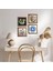 Nazar, Ebru Sanatı, Kelebekli Çiçek, Şahmeran Taş Duvar Tablosu Ahşap Çerçeveli Duvar Dekoru 4 Parça Tablo Seti Wall Art W4-996 1
