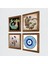 Nazar, Ebru Sanatı, Kelebekli Çiçek, Şahmeran Taş Duvar Tablosu Ahşap Çerçeveli Duvar Dekoru 4 Parça Tablo Seti Wall Art W4-996 2