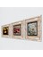 Leonardo da Vinci Mona Lisa, Kelebekli Çiçek, Nar Taş Duvar Tablosu Çerçeveli Duvar Dekoru 3 Parça Tablo Seti Wall Art T3-1127 2