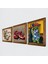 Picasso Ağlayan Kadın, Kelebekli Çiçek, Nar Taş Duvar Tablosu Ahşap Çerçeveli Duvar Dekoru 3 Parça Tablo Seti Wall Art W3-1119 2