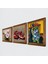 Picasso Ağlayan Kadın, Kelebekli Çiçek, Nar Taş Duvar Tablosu Ahşap Çerçeveli Duvar Dekoru 3 Parça Tablo Seti Wall Art W3-1277 2