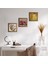 Stone Gustav Klimt Bauer'in Portresi, Kelebekli Çiçek, Nar Ahşap Çerçeveli Taş Duvar Tablosu 3’lü Set – 25x25 cm Dekoratif Modern Sanat – Ev ve Ofis Dekoru |W3-1112| 1