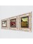 Claude Monet Gelincikler, Leonardo da Vinci At Heykeli, Nar Çerçeveli Taş Duvar Tablosu 3’lü Set - Dekoratif Modern Sanat, Ev ve Ofis Dekoru |TK3-1335| 2