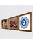 Nazar, İki Müzisyen Kız Tablosu, Nar Taş Duvar Tablosu Ahşap Çerçeveli Duvar Dekoru 3 Parça Tablo Seti Wall Art W3-1503 2