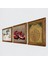 Bereket Duası, Nar, At Ahşap Çerçeveli Taş Duvar Tablosu 3’lü Set – 25x25 cm Dekoratif Modern Sanat – Ev ve Ofis Dekoru |W3-1306| 2
