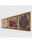 Yaşam Çiçeği, Hayat Ağacı, Nar Taş Duvar Tablosu Ahşap Çerçeveli Duvar Dekoru 3 Parça Tablo Seti Wall Art W3-923 2