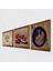 Tavus Kuşu, Hayat Ağacı, Nar Taş Duvar Tablosu Ahşap Çerçeveli Duvar Dekoru 3 Parça Tablo Seti Wall Art W3-932 2