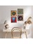 Mandala, Fil, Tavus Kuşu, Nazar Ahşap Çerçeveli Taş Duvar Tablosu 4’lü Set – 25x25 cm Dekoratif Modern Sanat – Ev ve Ofis Dekoru |W4-340| 1