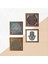 Stone Yaşam Çiçeği, Fatma Ana Eli (Hamsa) Ahşap Çerçeveli Taş Duvar Tablosu 4’lü Set – 25x25 cm Dekoratif Modern Sanat – Ev ve Ofis Dekoru |W4-416| 5