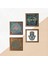 Stone Nazar, Yaşam Çiçeği, Fatma Ana Eli (Hamsa) Ahşap Çerçeveli Taş Duvar Tablosu 4’lü Set – 25x25 cm Dekoratif Modern Sanat – Ev ve Ofis Dekoru |W4-430| 5
